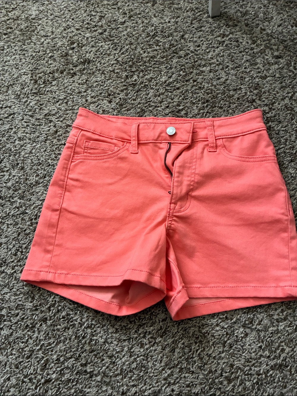 Zenana Outfitters Coral Pink Casual Stretch Jean Shorts